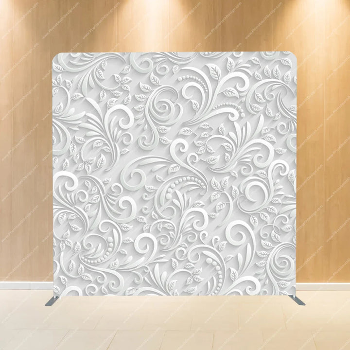 3D White Whirl - Pillow Cover Backdrop Backdrops