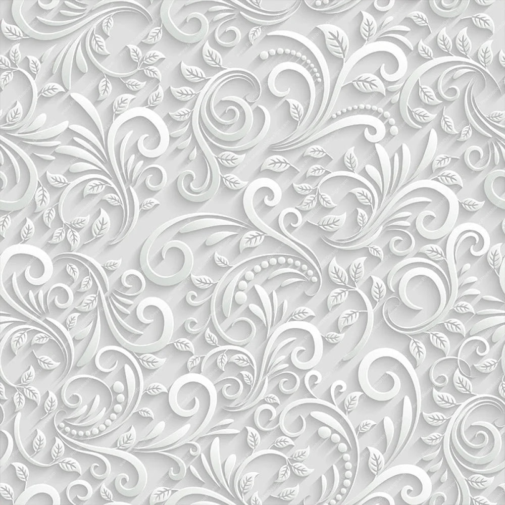 3D White Whirl - Pillow Cover Backdrop Backdrops