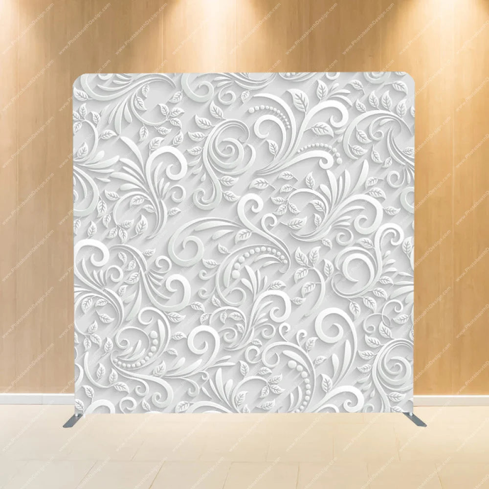 3D White Whirl - Pillow Cover Backdrop Backdrops