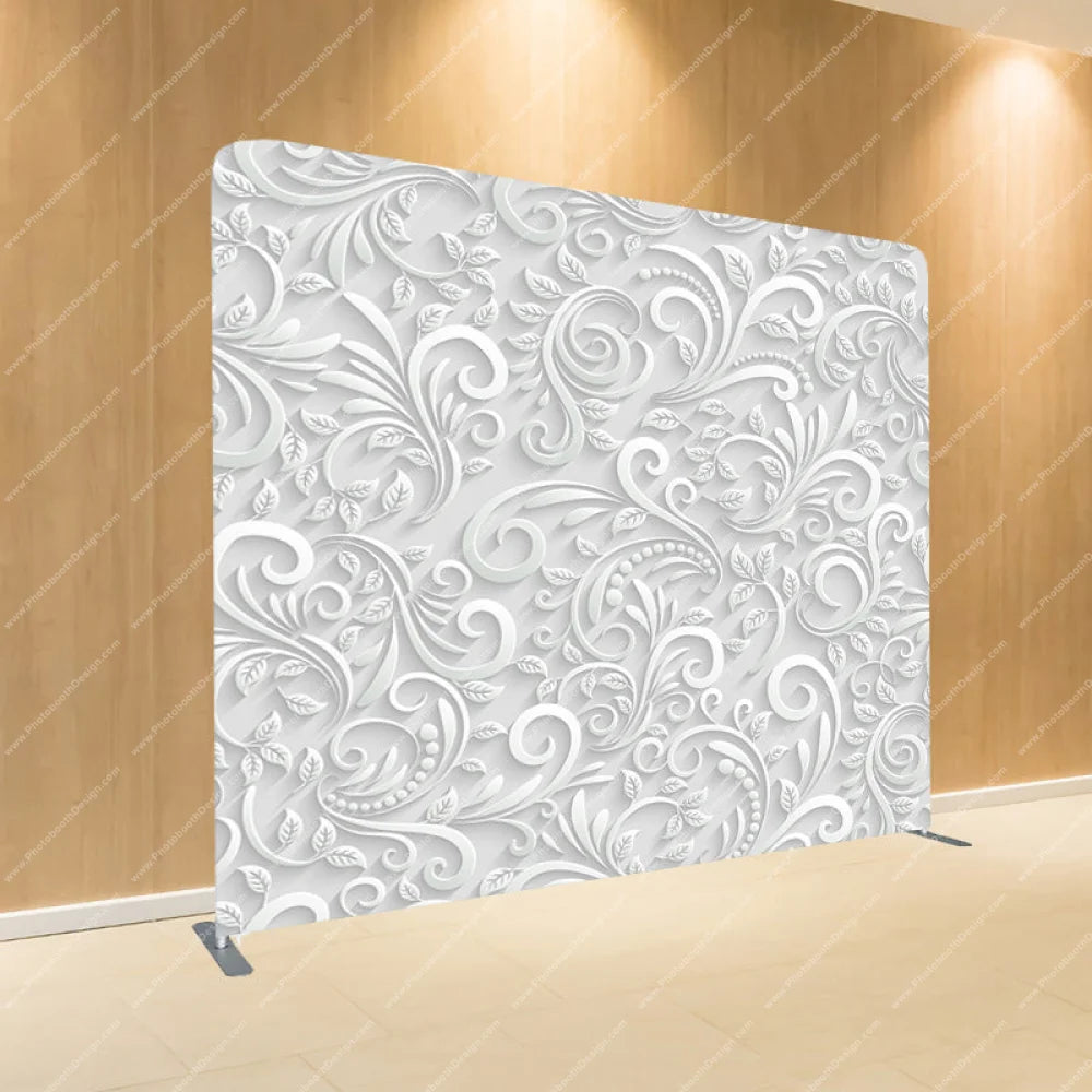 3D White Whirl - Pillow Cover Backdrop Backdrops