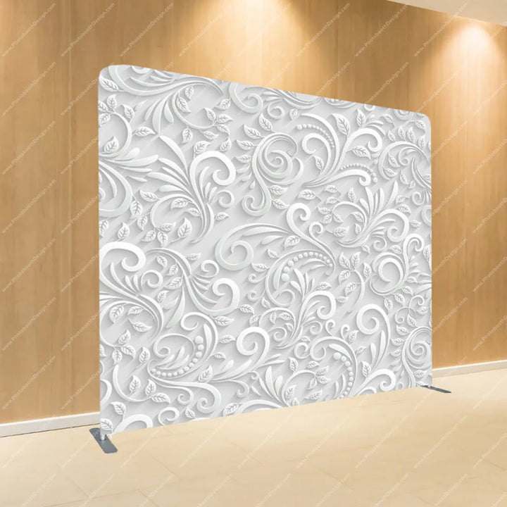 3D White Whirl - Pillow Cover Backdrop Backdrops