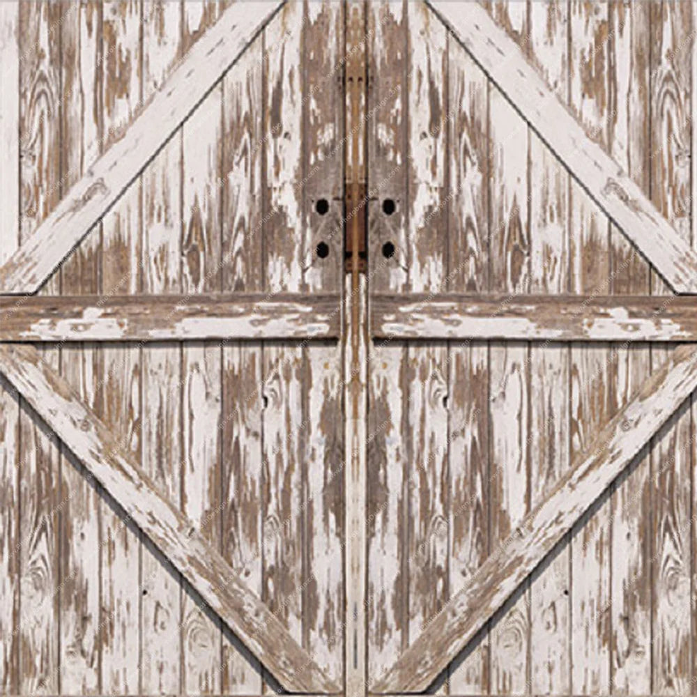 Aged White Barn Doors - Pillow Cover Backdrop