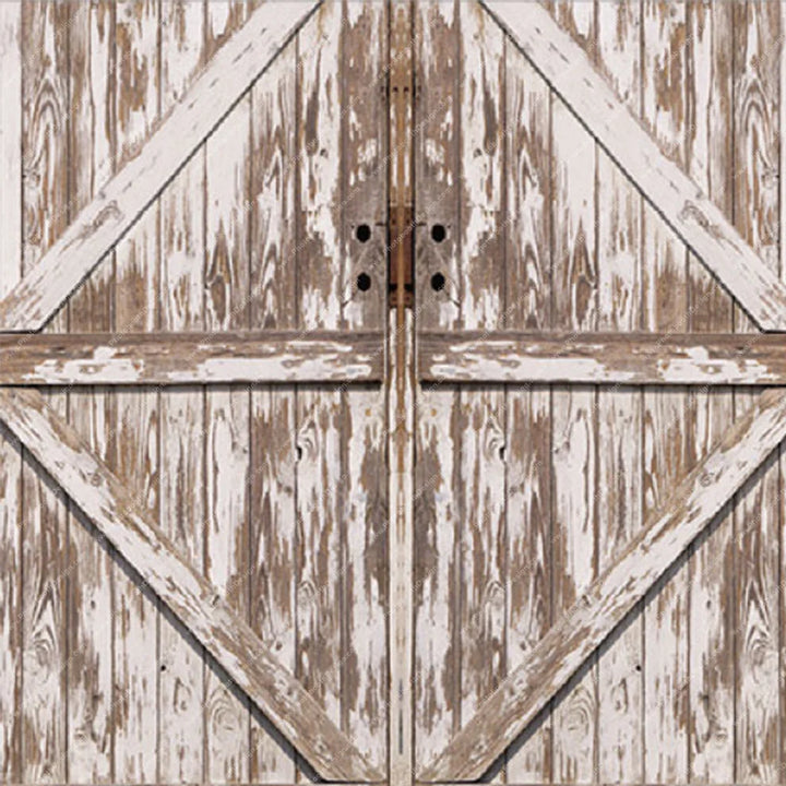 Aged White Barn Doors - Pillow Cover Backdrop