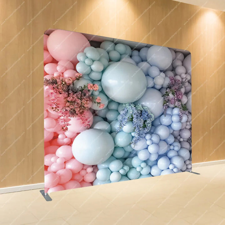 Balloon Flower Wall - Pillow Cover Backdrop Backdrops