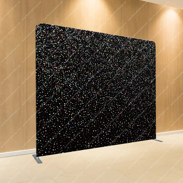 Black Rainbow Glitter – Pillow Cover Backdrop