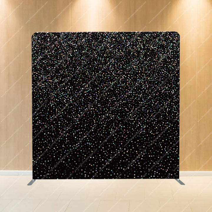 Black Rainbow Glitter – Pillow Cover Backdrop