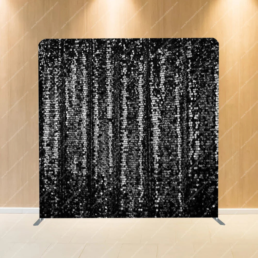 Black Shimmer Sequin - Pillow Cover Backdrop Backdrops