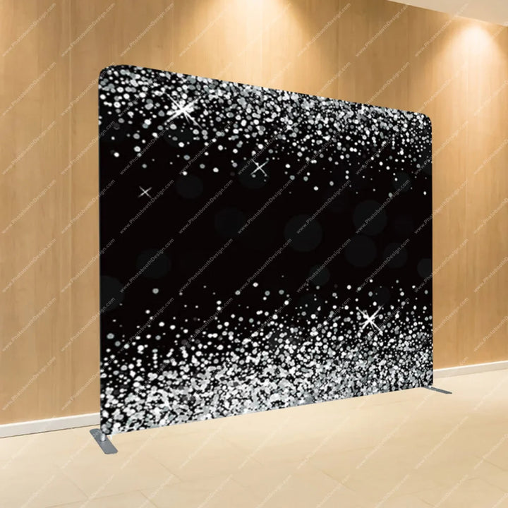 Black Sparkle Snowfall – Pillow Cover Backdrop