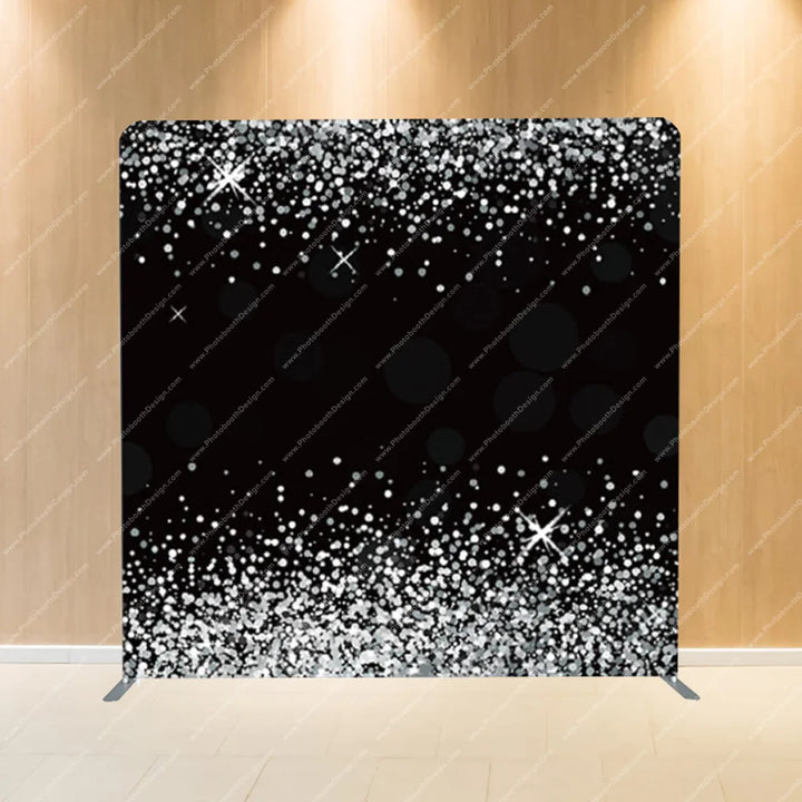 Black Sparkle Snowfall – Pillow Cover Backdrop