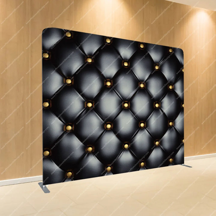 Black Tufted with Gold Studs – Pillow Cover Backdrop