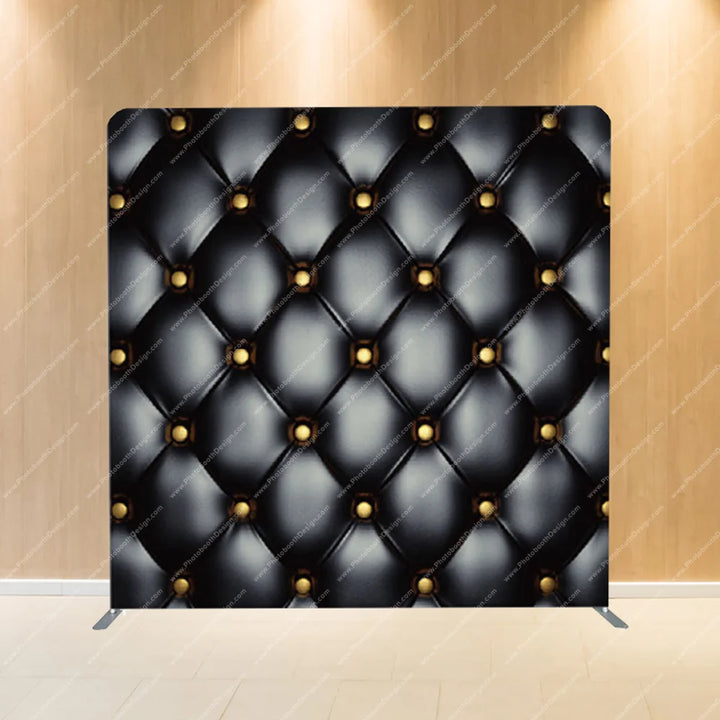Black Tufted with Gold Studs – Pillow Cover Backdrop