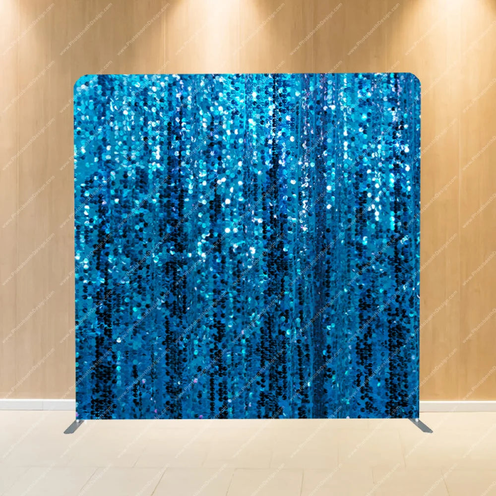 Blue Shimmer Sequin - Pillow Cover Backdrop Backdrops