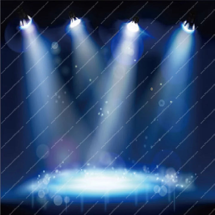 Blue Spotlight Stage – Pillow Cover Backdrop