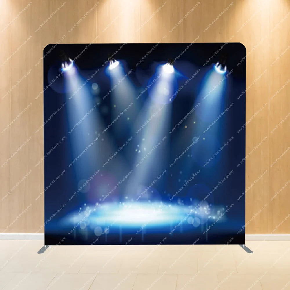 Blue Spotlight Stage – Pillow Cover Backdrop