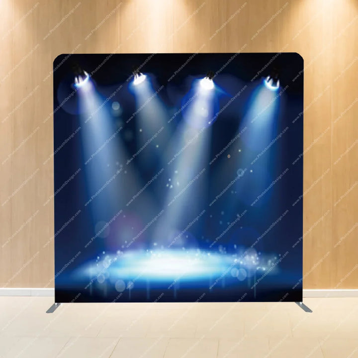 Blue Spotlight Stage - Pillow Cover Backdrop Backdrops