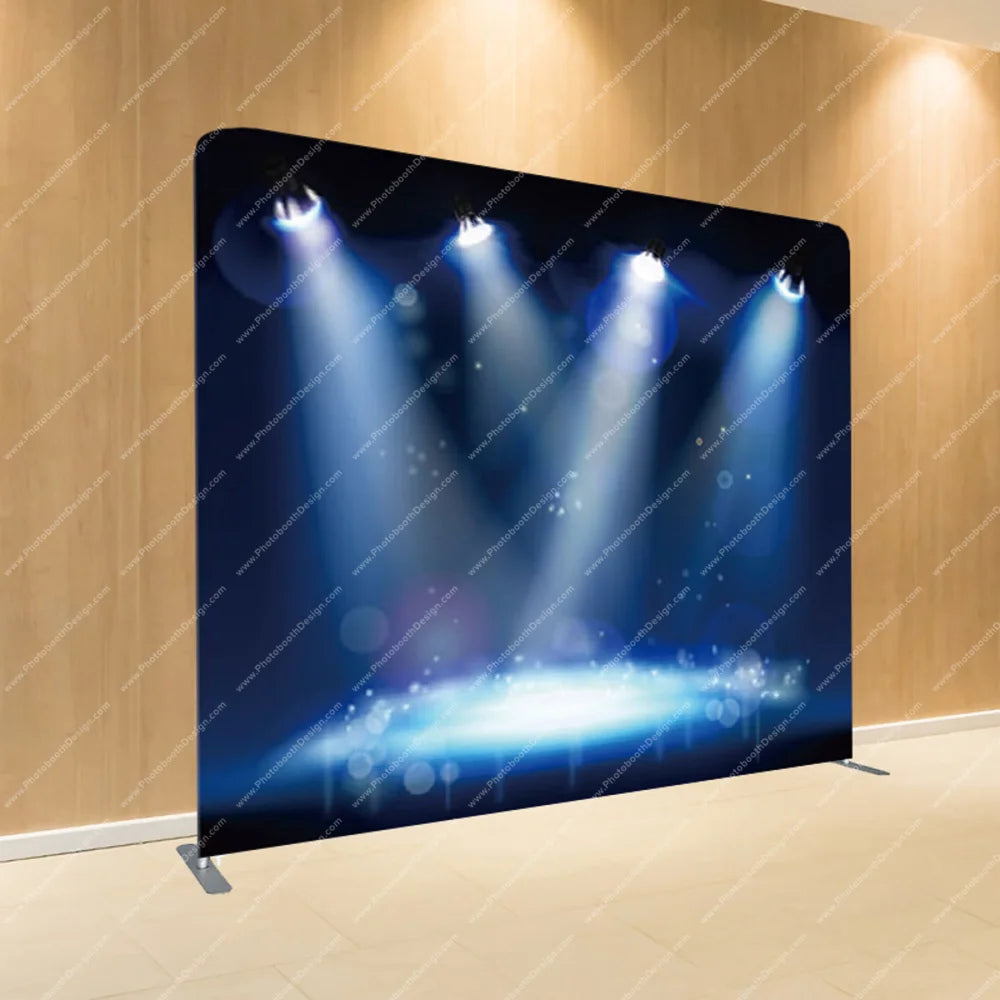 Blue Spotlight Stage – Pillow Cover Backdrop