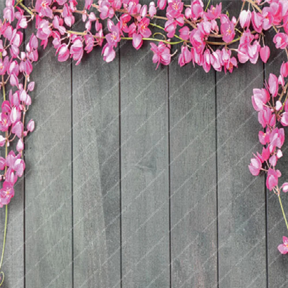 Blush Cherry Blossom Wood Wall - Pillow Cover Backdrop