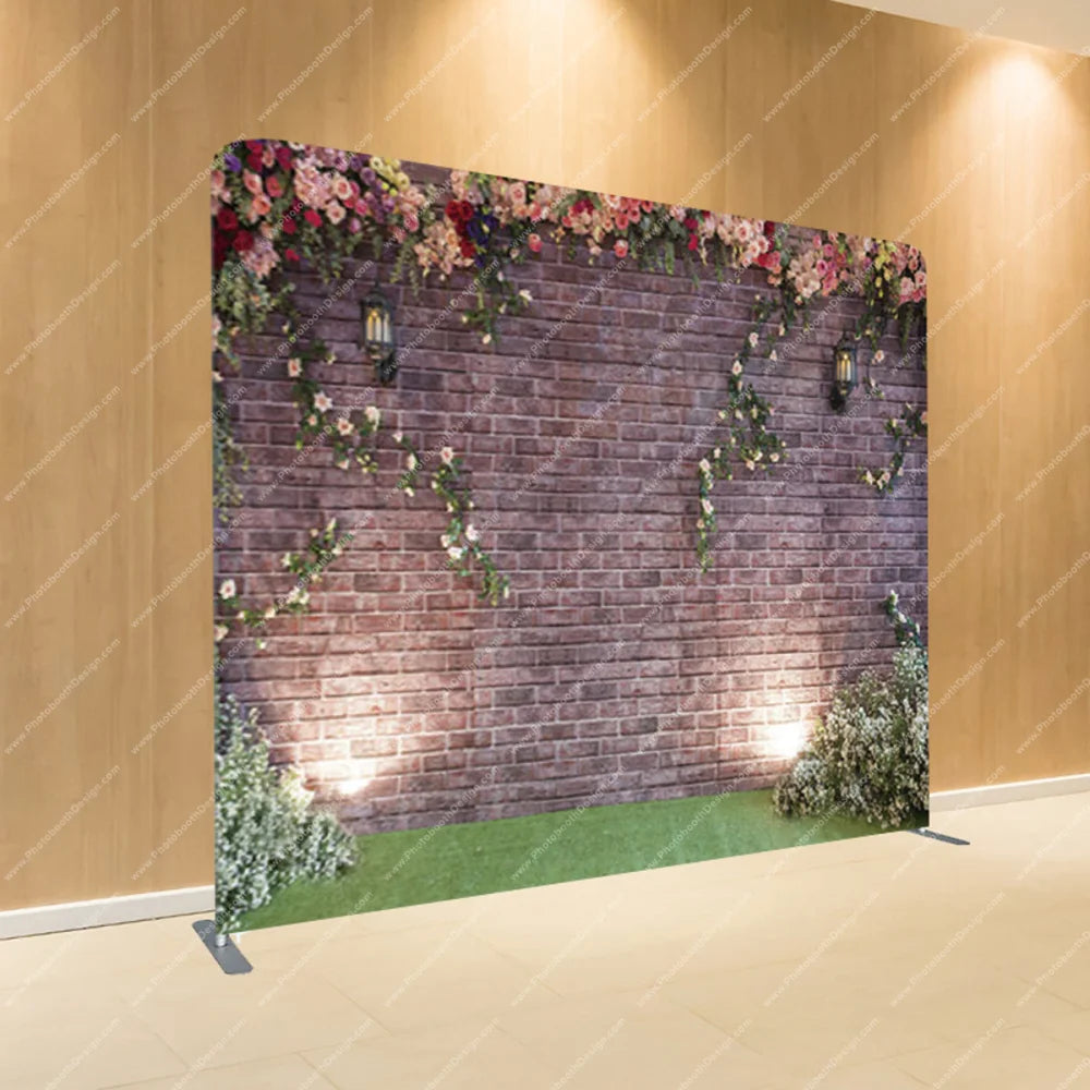 Brick Wall with Garden Uplights – Pillow Cover Backdrop