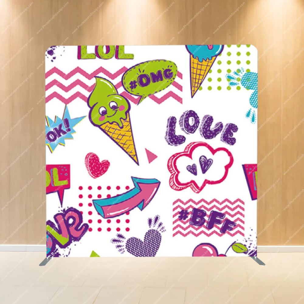 Bubblegum Pop Art - Pillow Cover Backdrop Backdrops