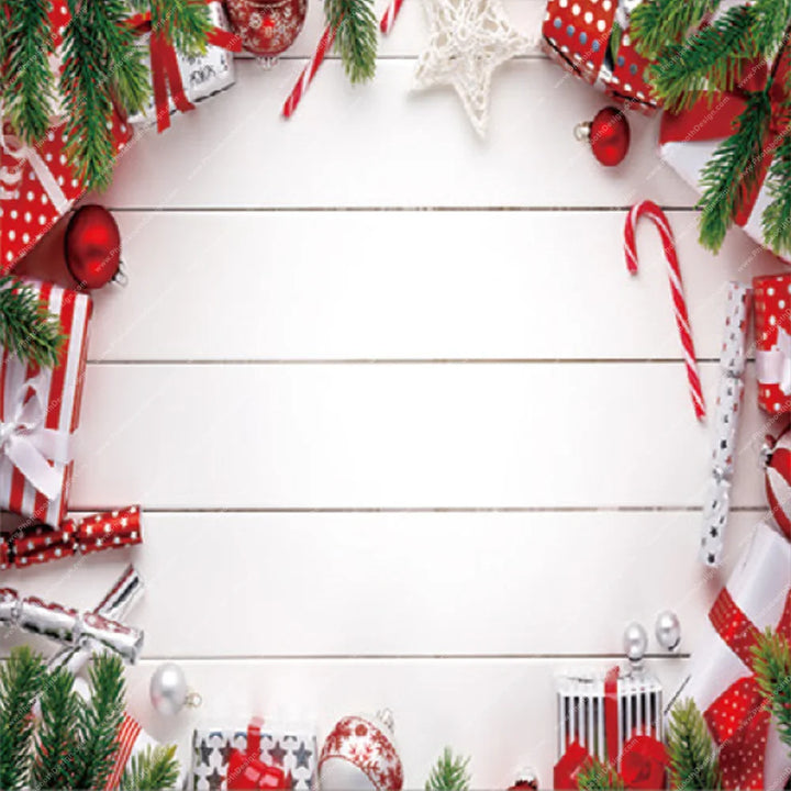 Christmas Festive Frame - Pillow Cover Backdrop Backdrops