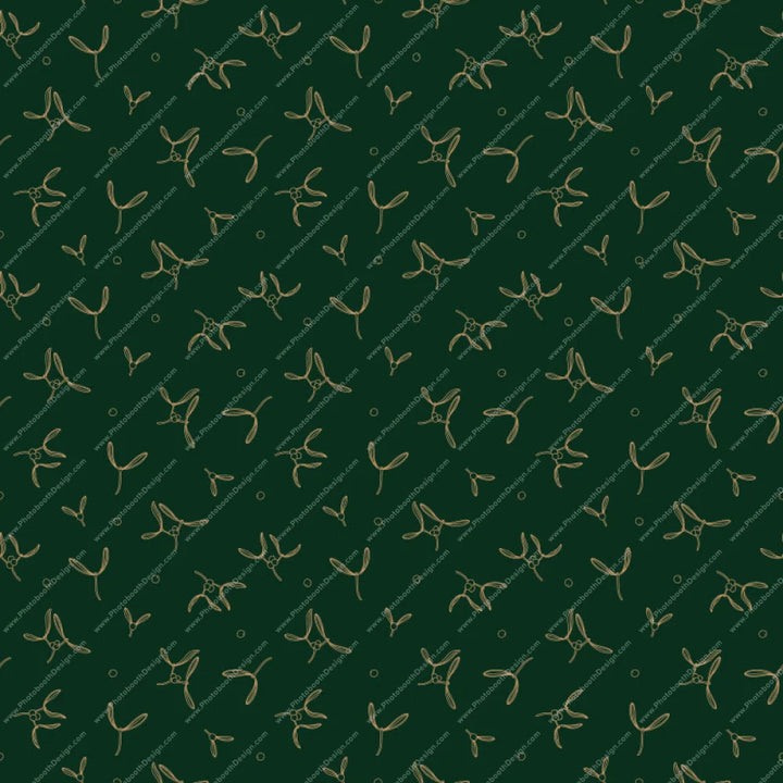 Christmas Pattern Mistletoe - Pillow Cover Backdrop Backdrops