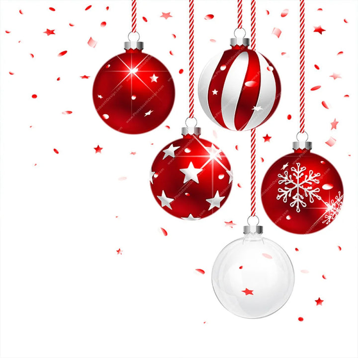 Christmas Twinkling Ornaments - Pillow Cover Backdrop Backdrops