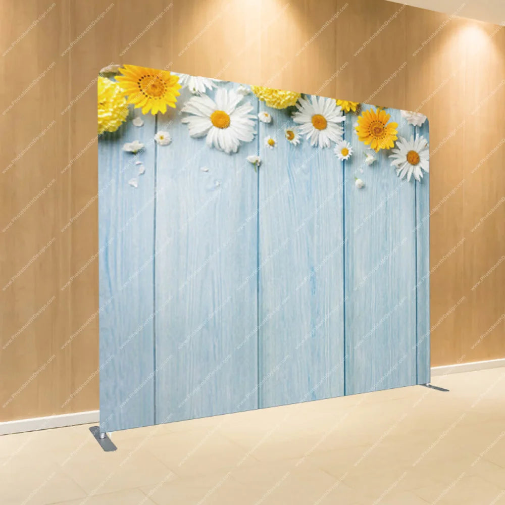 Country Floral Wood - Pillow Cover Backdrop Backdrops