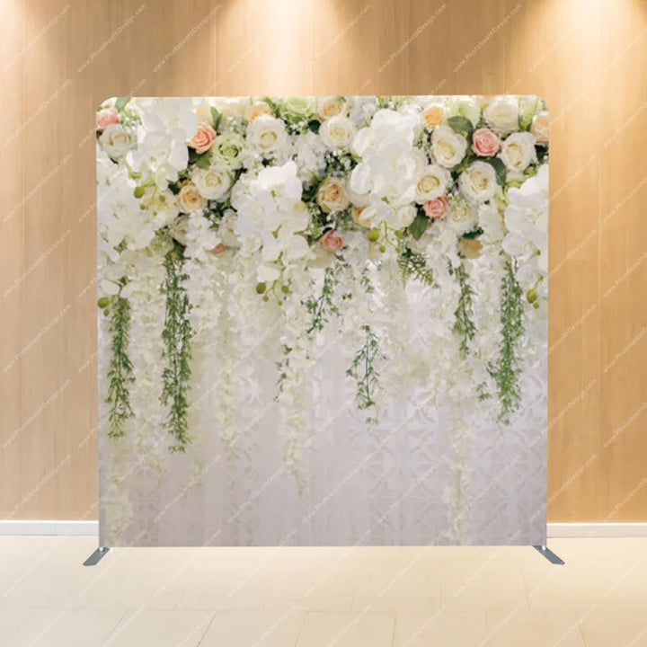 Floral Cascade Elegance - Pillow Cover Backdrop Backdrops