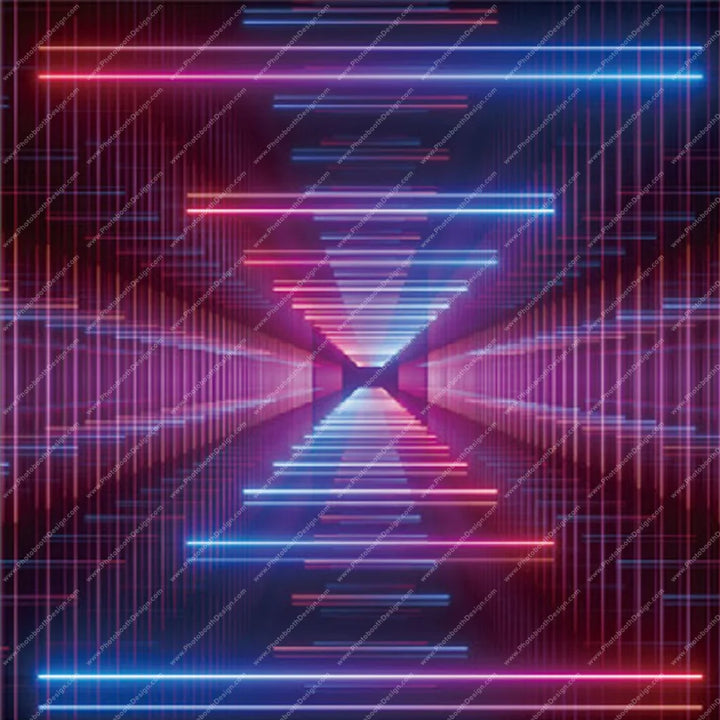 Futuristic Neon Tunnel – Pillow Cover Backdrop