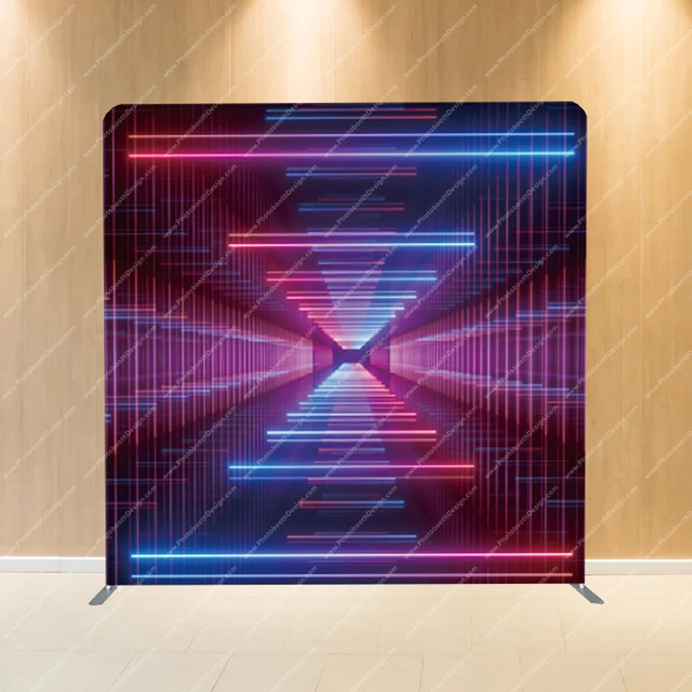 Futuristic Neon Tunnel – Pillow Cover Backdrop