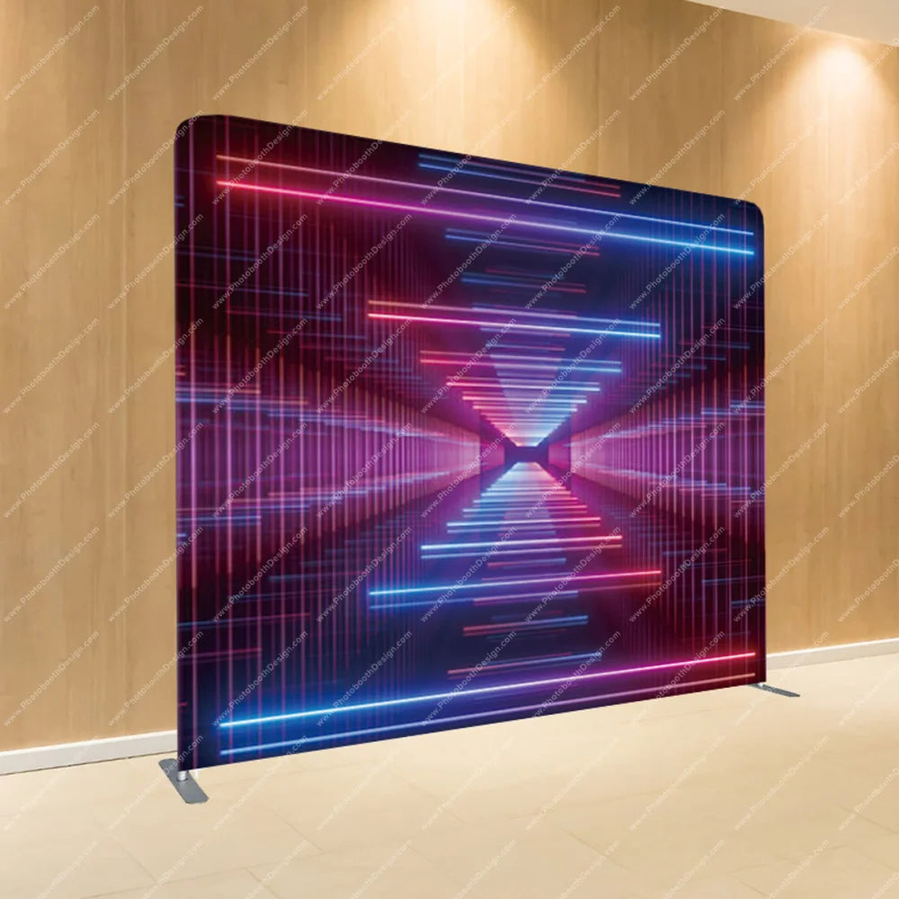 Futuristic Neon Tunnel – Pillow Cover Backdrop