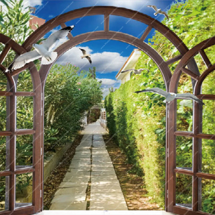 Garden Arbor Pathway – Pillow Cover Backdrop