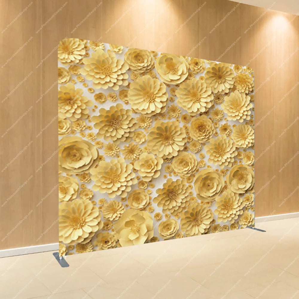 Gilded Rosette Floral Wall - Pillow Cover Backdrop