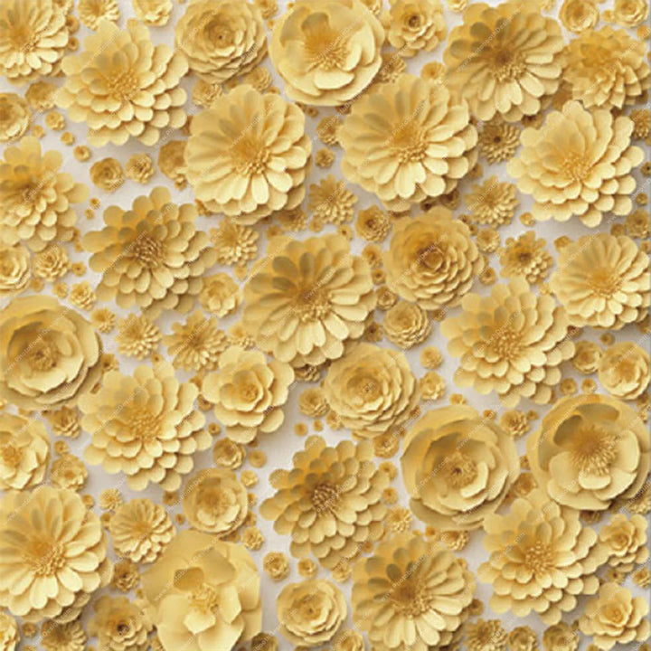 Gilded Rosette Floral Wall - Pillow Cover Backdrop