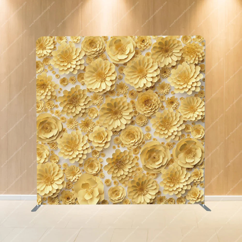 Gilded Rosette Floral Wall - Pillow Cover Backdrop