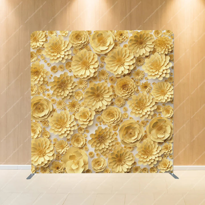 Gilded Rosette Floral Wall - Pillow Cover Backdrop