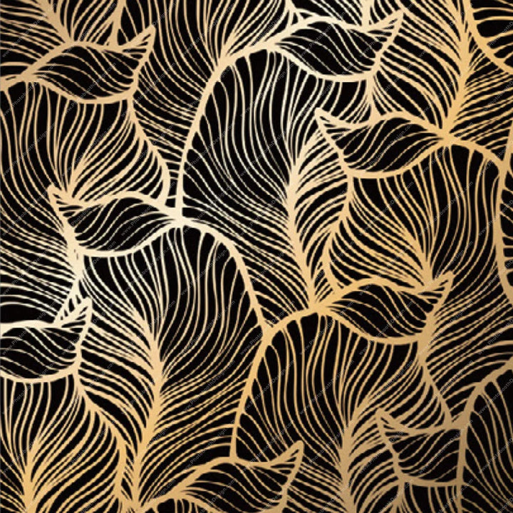 Gold Jungle Leaf Impressions - Pillow Cover Backdrop