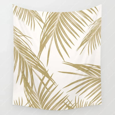 Gold Palm Leaves Dream Wall Tapestry