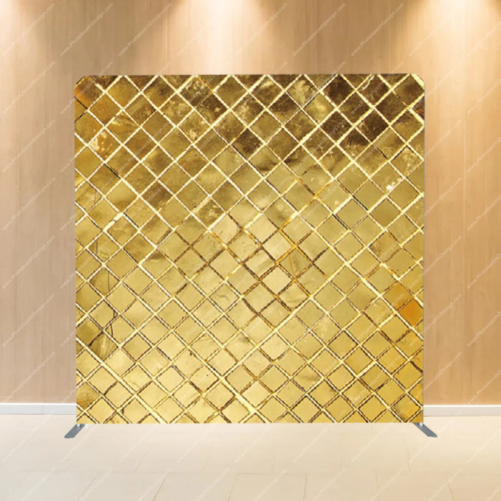 Golden Grid Glamour - Pillow Cover Backdrop Backdrops