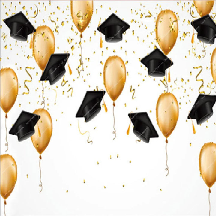 Graduation Balloons & Caps – Pillow Cover Backdrop