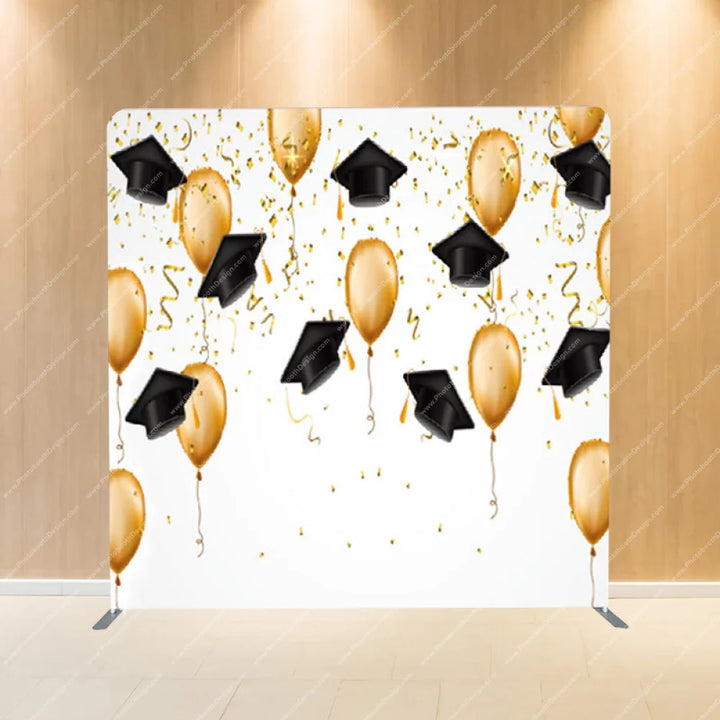 Graduation Gold Balloons - Pillow Cover Backdrop