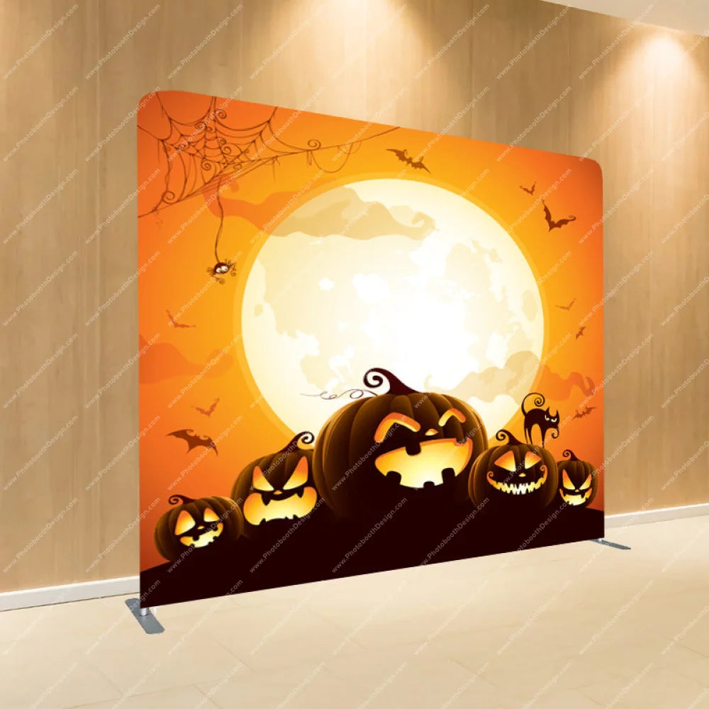 Halloween Pumpkin Moonlight - Pillow Cover Backdrop Backdrops