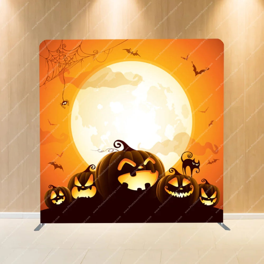 Halloween Pumpkin Moonlight - Pillow Cover Backdrop Backdrops