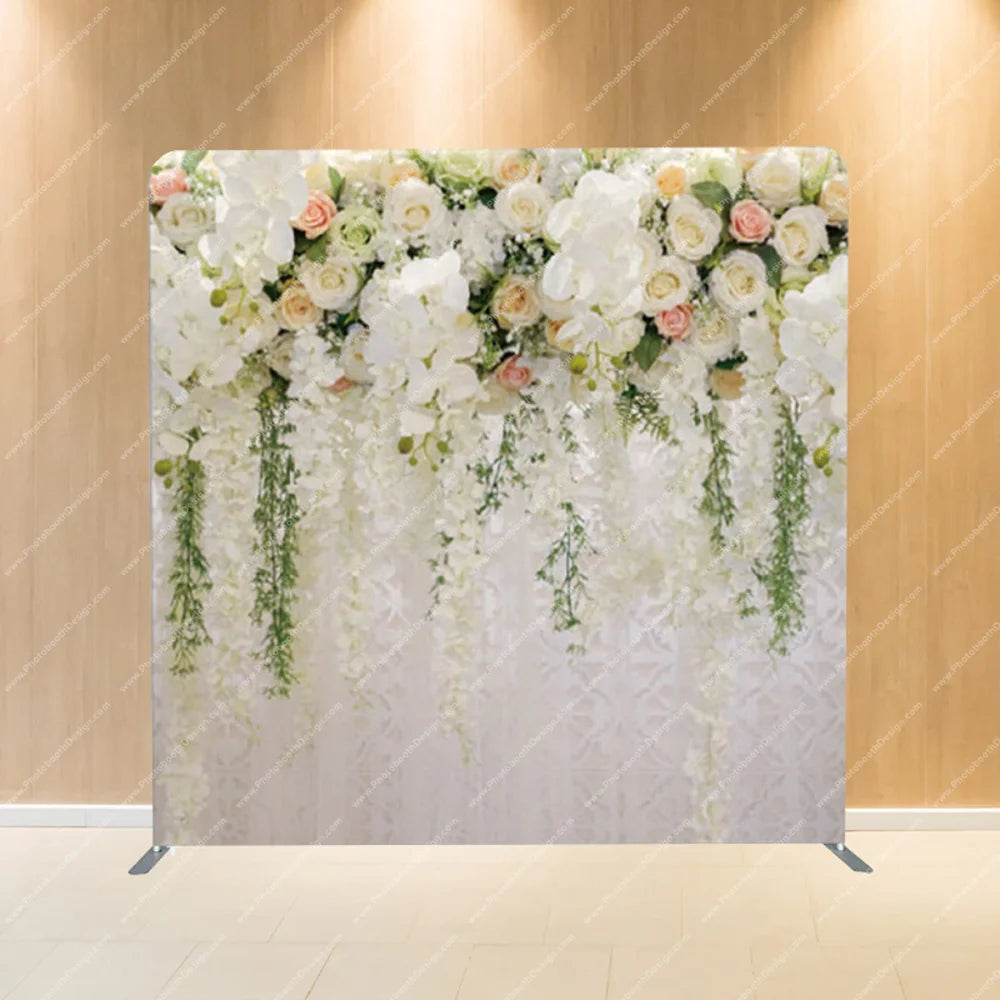 Hanging Greenery & Rose Drape – Pillow Cover Backdrop
