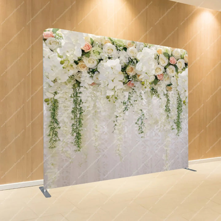Hanging Greenery & Rose Drape – Pillow Cover Backdrop