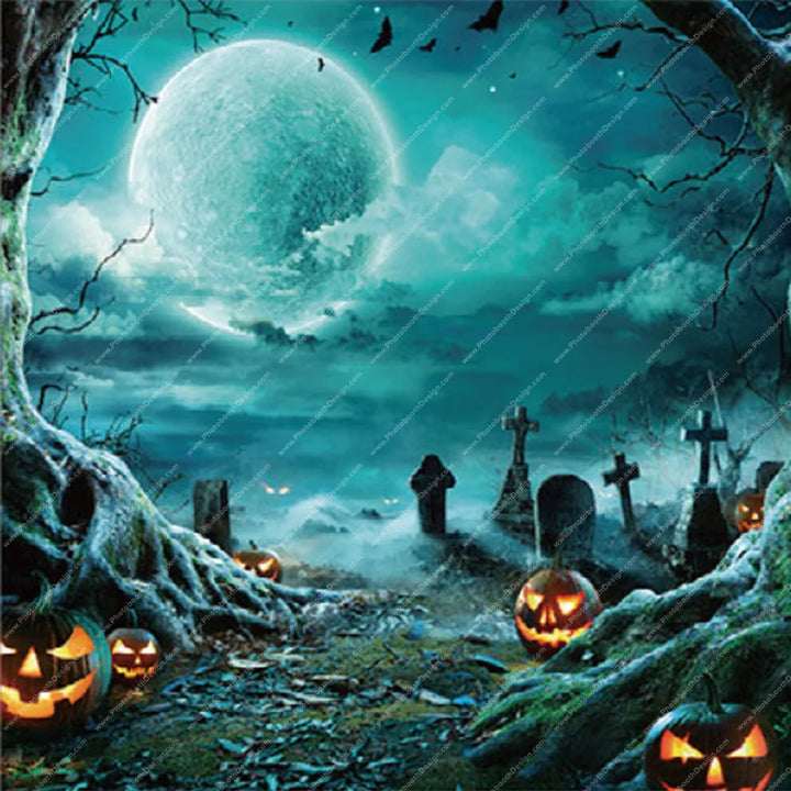 Haunted Moon Graveyard – Pillow Cover Backdrop