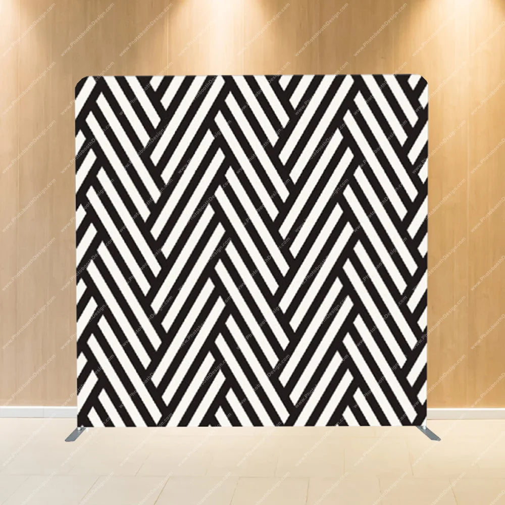 Herringbone Black & White – Pillow Cover Backdrop