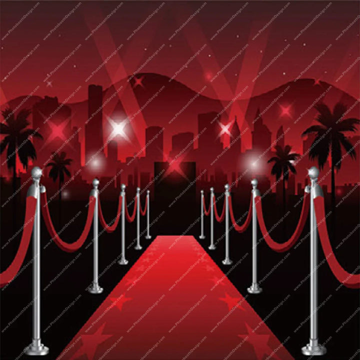 Hollywood Red Carpet Entrance - Pillow Cover Backdrop