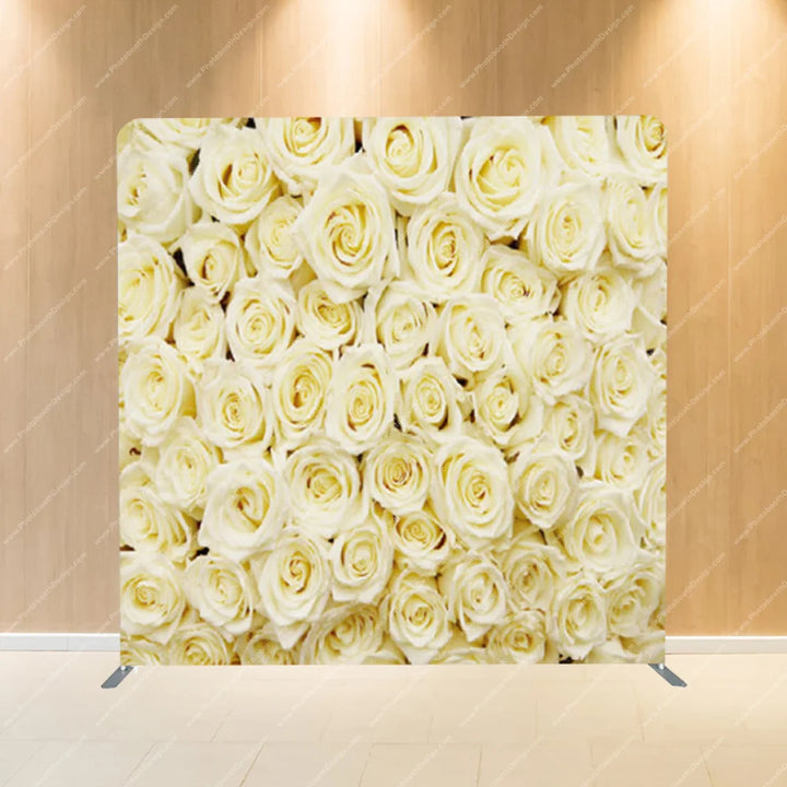 Ivory Rose Wall – Pillow Cover Backdrop