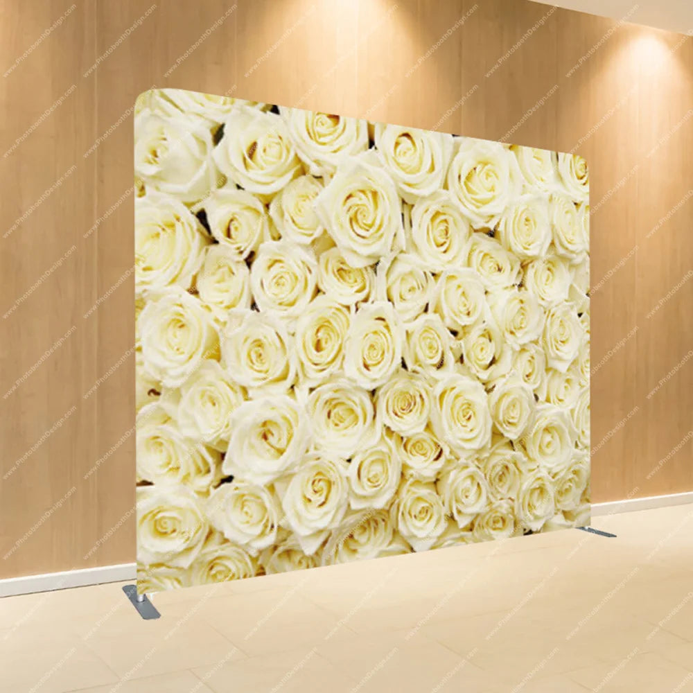Ivory Rose Wall – Pillow Cover Backdrop